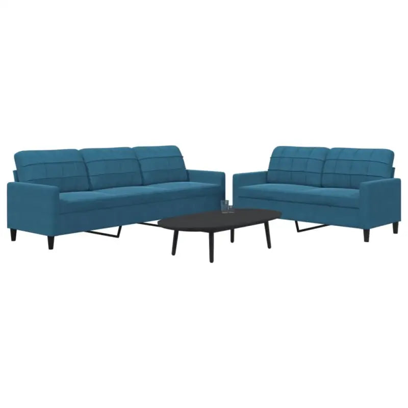 Banken loungeset met comfortabele diepte zitting en hoogte armleuningen - Blauw / Zonder voetenbank - Banken