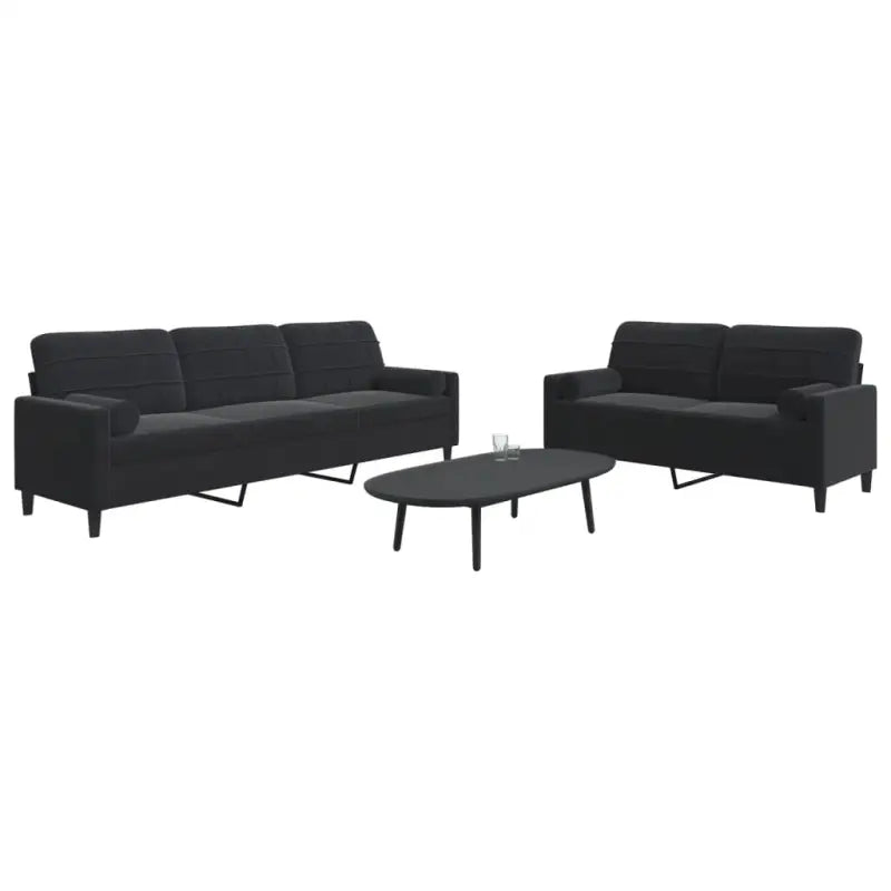 Banken loungeset met comfortabele diepte zitting en hoogte armleuningen - Zwart / met kussens - Banken