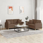 Banken loungeset met comfortabele diepte zitting en moderne uitstraling - Bruin / met kussens - Banken