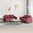 Banken Loungeset met comfortabele zitdiepte en elegante totale afmetingen - Wijnrood / met kussens - Banken