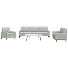 Banken loungeset met comfortabele zithoek en opvallend design - Lichtgrijs / Met voetenbank - Banken