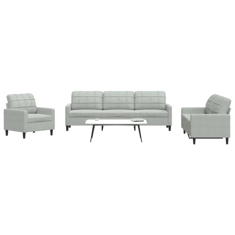 Banken loungeset met comfortabele zithoek en opvallend design - Lichtgrijs / Met voetenbank - Banken