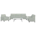 Banken loungeset met comfortabele zithoek en opvallend design - Lichtgrijs / Zonder voetenbank - Banken