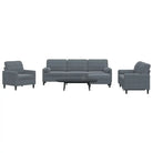 Banken loungeset met comfortabele zithoek en opvallend design - Donkergrijs / met kussens en voetenbankje - Banken