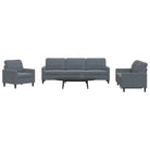 Banken loungeset met comfortabele zithoek en opvallend design - Donkergrijs / Met voetenbank - Banken
