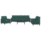 Banken loungeset met comfortabele zithoek en opvallend design - Donkergroen / Zonder voetenbank - Banken
