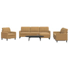 Banken loungeset met comfortabele zithoek en opvallend design - Bruin / Met voetenbank - Banken