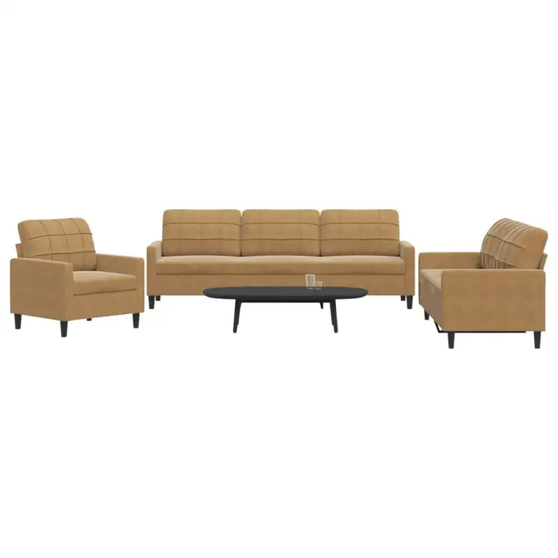 Banken loungeset met comfortabele zithoek en opvallend design - Bruin / Zonder voetenbank - Banken