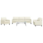 Banken loungeset met comfortabele zithoek en opvallend design - Crème / Met voetenbank - Banken