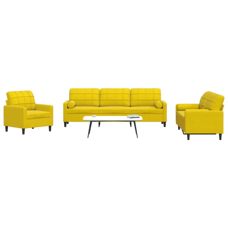 Banken loungeset met comfortabele zithoek en opvallend design - Geel / met kussens - Banken