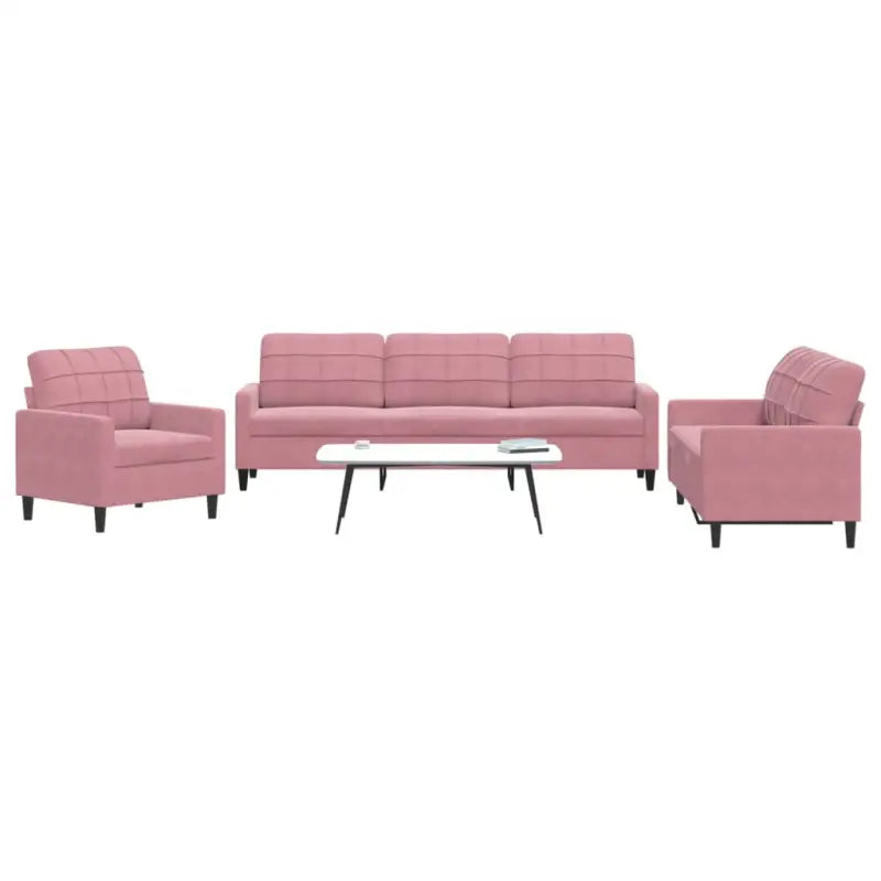 Banken loungeset met comfortabele zithoek en opvallend design - Roze / Zonder voetenbank - Banken