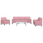 Banken loungeset met comfortabele zithoek en opvallend design - Roze / met kussens - Banken