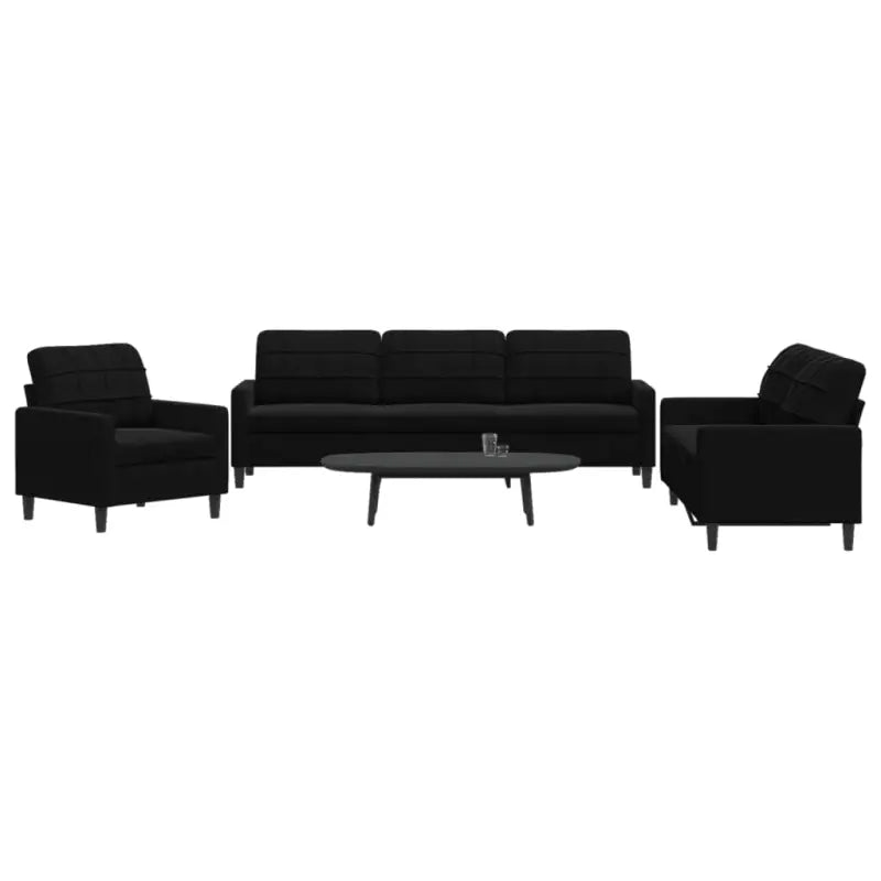 Banken loungeset met comfortabele zithoek en opvallend design - Zwart / Zonder voetenbank - Banken