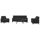 Banken loungeset met comfortabele zithoogte en elegante totale afmetingen - Zwart / Met voetenbank - Banken