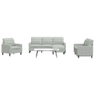 Banken loungeset met comfortabele zithoogte en elegante totale afmetingen - Lichtgrijs / Met voetenbank - Banken