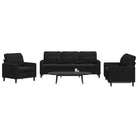 Banken loungeset met comfortabele zithoogte en elegante totale afmetingen - Zwart / Zonder voetenbank - Banken