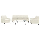 Banken loungeset met comfortabele zithoogte en elegante totale afmetingen - Crème / Zonder voetenbank - Banken