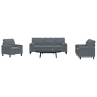 Banken loungeset met comfortabele zithoogte en elegante totale afmetingen - Donkergrijs / met kussens - Banken