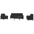 Banken loungeset met comfortabele zithoogte en elegante totale afmetingen - Zwart / met kussens en voetenbankje - Banken