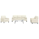 Banken loungeset met comfortabele zithoogte en elegante totale afmetingen - Crème / met kussens - Banken