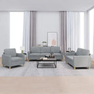 Banken loungeset met duurzame stof en comfortabele vulling - Lichtgrijs / zonder kussens - Banken