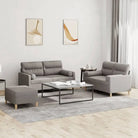 Banken Loungeset met elegante uitstraling en comfortabele zithoek - Taupe / met kussens en voetenbankje - Banken