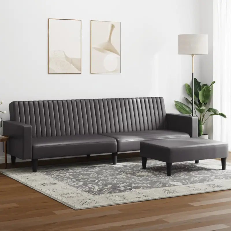 Banken loungeset met hoge rugleuning en totale afmetingen voor in huis - Grijs / Met armleuning - Banken