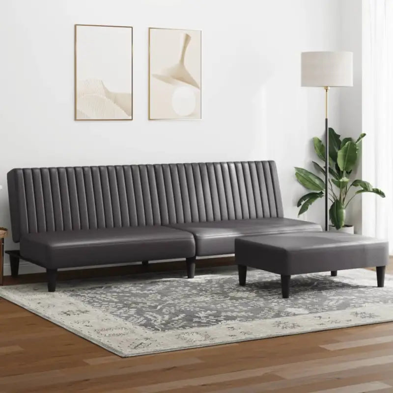 Banken loungeset met hoge rugleuning en totale afmetingen voor in huis - Grijs / Zonder armleuning - Banken