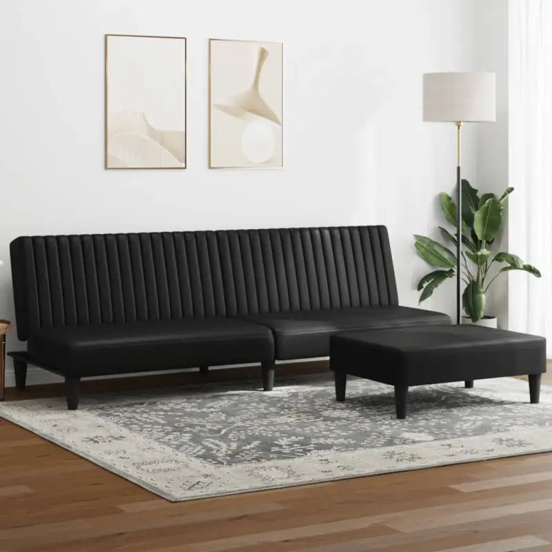 Banken loungeset met hoge rugleuning en totale afmetingen voor in huis - Zwart / Zonder armleuning - Banken