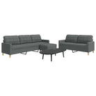 Banken loungeset met opvallend design en volledige afmetingen - Donkergrijs / Met voetenbank - Banken