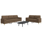 Banken loungeset met opvallend design en volledige afmetingen - Bruin / met kussens - Banken