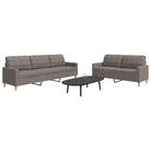 Banken loungeset met opvallend design en volledige afmetingen - Taupe / Zonder voetenbank - Banken