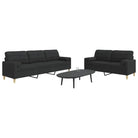 Banken loungeset met opvallend design en volledige afmetingen - Zwart / met kussens - Banken