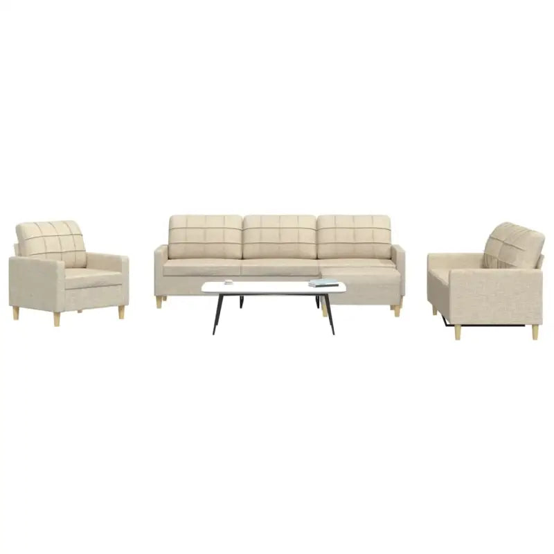 Banken loungeset met opvallende uitstraling en perfecte totale afmetingen - Crème / Met voetenbank - Banken