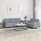 Banken loungeset met ruime totale afmetingen en comfortabele zitdiepte - Lichtgrijs / Zonder voetenbank - Banken
