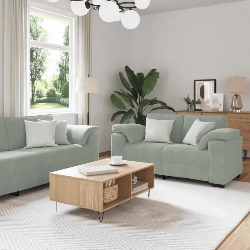 Banken loungeset met ruime totale afmetingen en comfortabele zittingen - Lichtgrijs - Banken