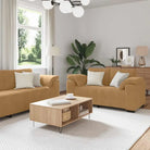 Banken loungeset met ruime totale afmetingen en comfortabele zittingen - Bruin - Banken