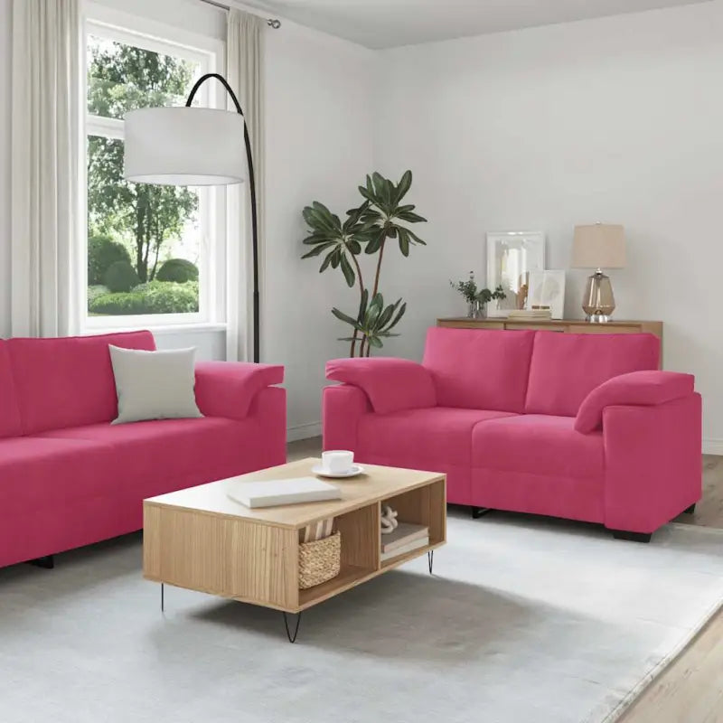 Banken loungeset met ruime totale afmetingen en comfortabele zittingen - Wijnrood - Banken