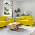 Banken loungeset met ruime totale afmetingen en comfortabele zittingen - Geel - Banken