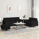 Banken loungeset met ruime totale afmetingen en comfortabele zitdiepte - Zwart / Met voetenbank - Banken