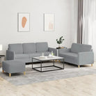 Banken loungeset met ruime totale afmetingen en comfortabele zitdiepte - Lichtgrijs / Met voetenbank - Banken