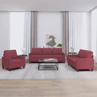 Banken loungeset met ruime totale afmetingen en comfortabele breedte zitting - Wijnrood / met kussens - Banken