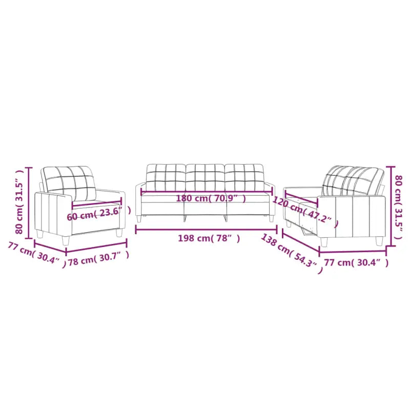 Banken loungeset met ruime totale afmetingen en comfortabele breedte zitting - Banken