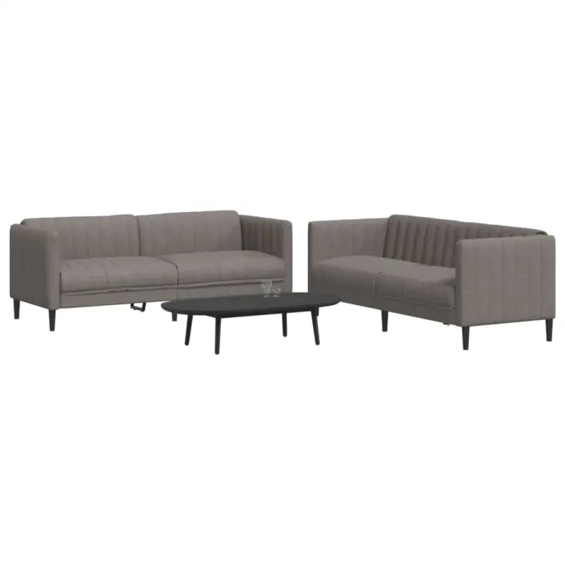 Banken loungeset met stijlvolle vormgeving en comfortabele afmetingen - Taupe / 2-zits + 3-zits - Banken