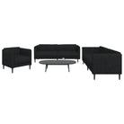 Banken loungeset met stijlvolle vormgeving en comfortabele afmetingen - Zwart / 1-zits + 2-zits + 3-zits - Banken