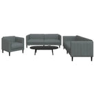 Banken loungeset met stijlvolle vormgeving en comfortabele afmetingen - Donkergrijs / 1-zits + 2-zits + 3-zits - Banken