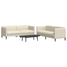 Banken loungeset met stijlvolle vormgeving en comfortabele afmetingen - Crème / 2-zits + 3-zits - Banken