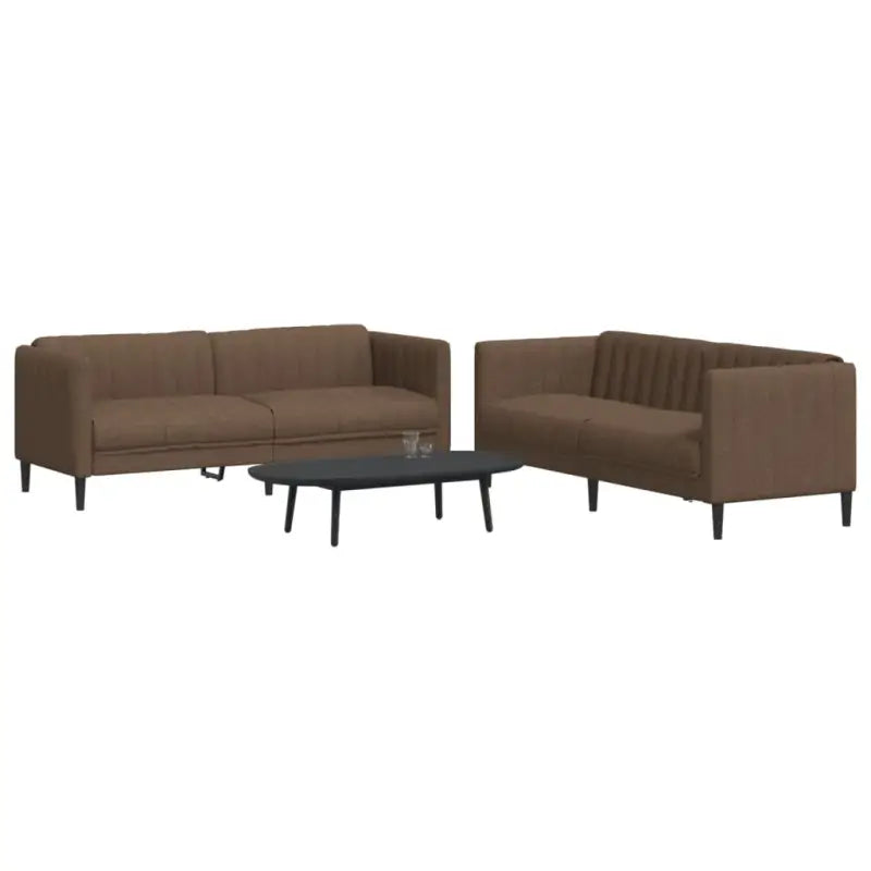 Banken loungeset met stijlvolle vormgeving en comfortabele afmetingen - Bruin / 2-zits + 3-zits - Banken
