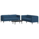 Banken loungeset met stijlvolle vormgeving en comfortabele afmetingen - Blauw / 2-zits + 3-zits - Banken