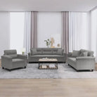 Banken loungeset met uitstekende keuze en comfortabele materiaal vulling - Donkergrijs / met kussens - Banken
